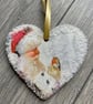 Hanging Wooden Christmas Heart