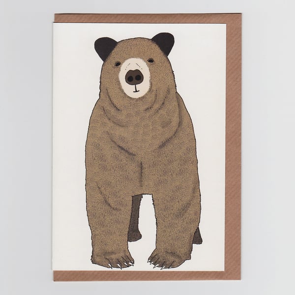 Toby Greetings Card - an illustrated brown bear