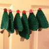 Knitted Christmas tree bunting red buttons