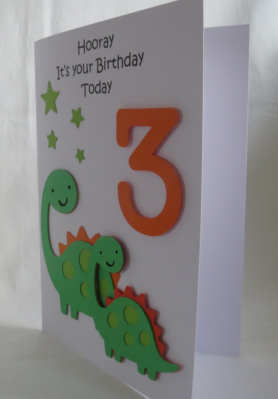 3rd Dinosaur Birthday card