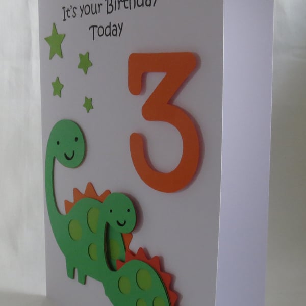 3rd Dinosaur Birthday card
