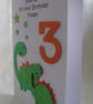 3rd Dinosaur Birthday card