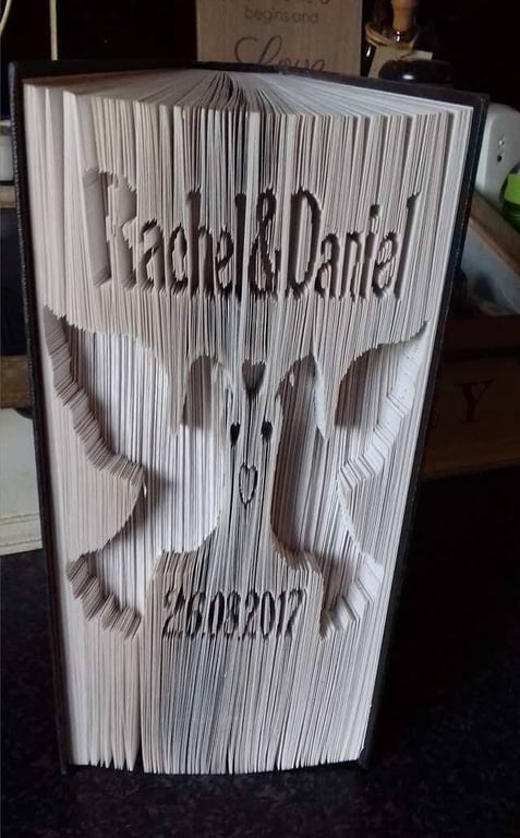 Wedding Doves CUSTOM CUT & FOLD Book Folding Pattern - EMAILED PDF PATTERN