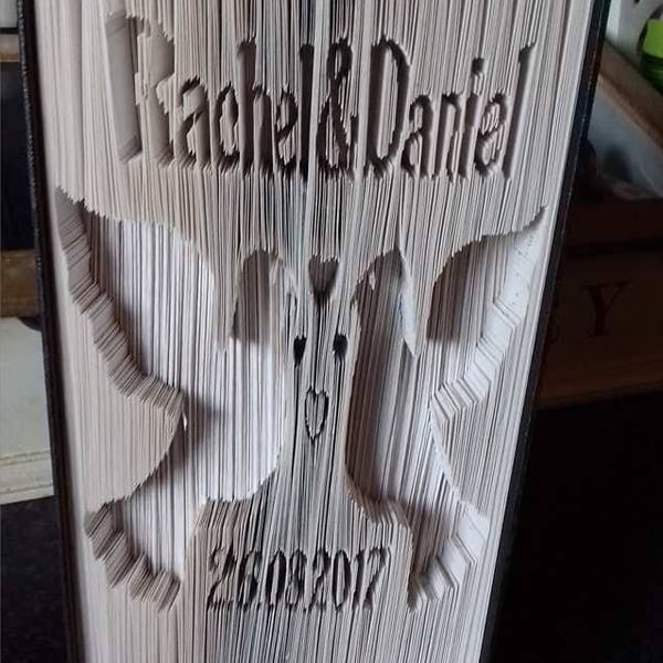 Wedding Doves CUSTOM CUT & FOLD Book Folding Pattern - EMAILED PDF PATTERN