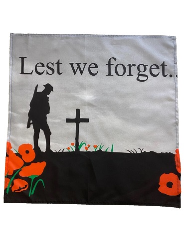 23" x 23" 59 x 59 cm Lest We Forget Cross Flag Bandana Head Scarf Neck Tie