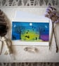  When Spring Unfolds Greetings Card (Pagan, Wiccan,Owl, Hare, Stag, Moon)