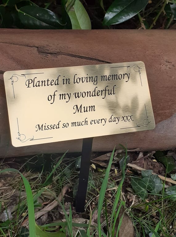 Personalised Memorial plaque Dedication tree marker Memorial tree Plaque Marker