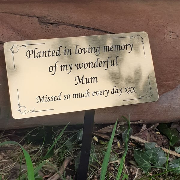 Personalised Memorial plaque Dedication tree marker Memorial tree Plaque Marker