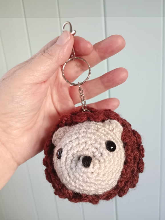 Hedgehog crochet amigurumi keyring bag charm
