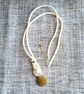Cream Rope Long Crazy Lace Agate Pendant Necklace 32 - 34 Inch - Image 2