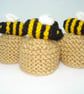 Set Of Four Hand Knitted Egg Cosies With Bumble Bees (R606) - Image 1
