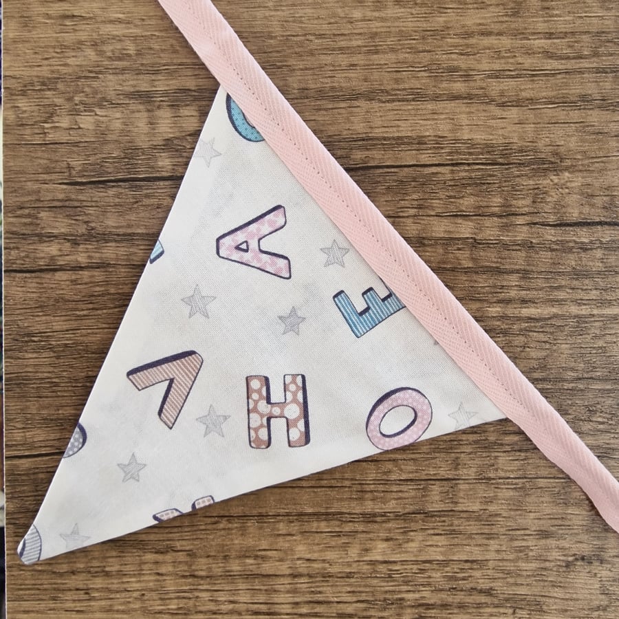 Alphabet Nursery Bunting - Pink & Cream