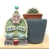 Ceramic lovebirds birdcage decoration