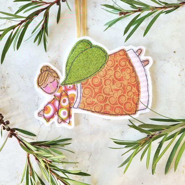 Orange Christmas Fairy Tree Ornament