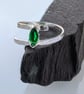SILVER Marquise Lab Created Emerald, Handmade Urban Jewellery