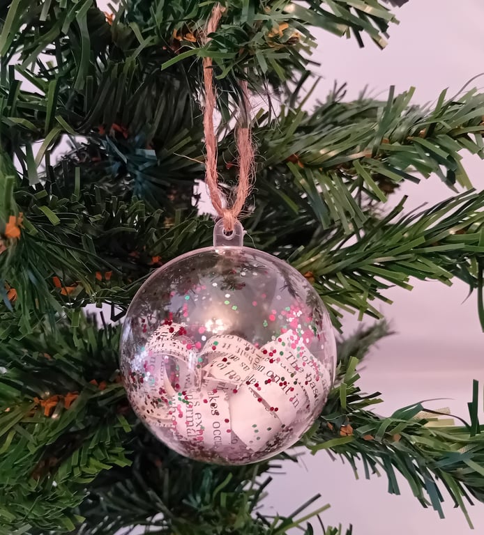 Sparkly Upcycled Book Baubles