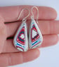 Dodge fordite earrings - rounded triangles - Image 3