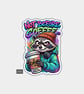 Funny Die Cut Vinyl Sticker - Not Before Coffee Grumpy Raccoon