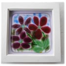 Fused Glass Flower Picture Box Framed 004