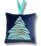 Velvet Lavender Sachet, Hand Printed Lavender Bag, Christmas Tree Ornament  - Image 5