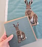 Hare card, blank card, printed card for hare and animal lovers - Image 2