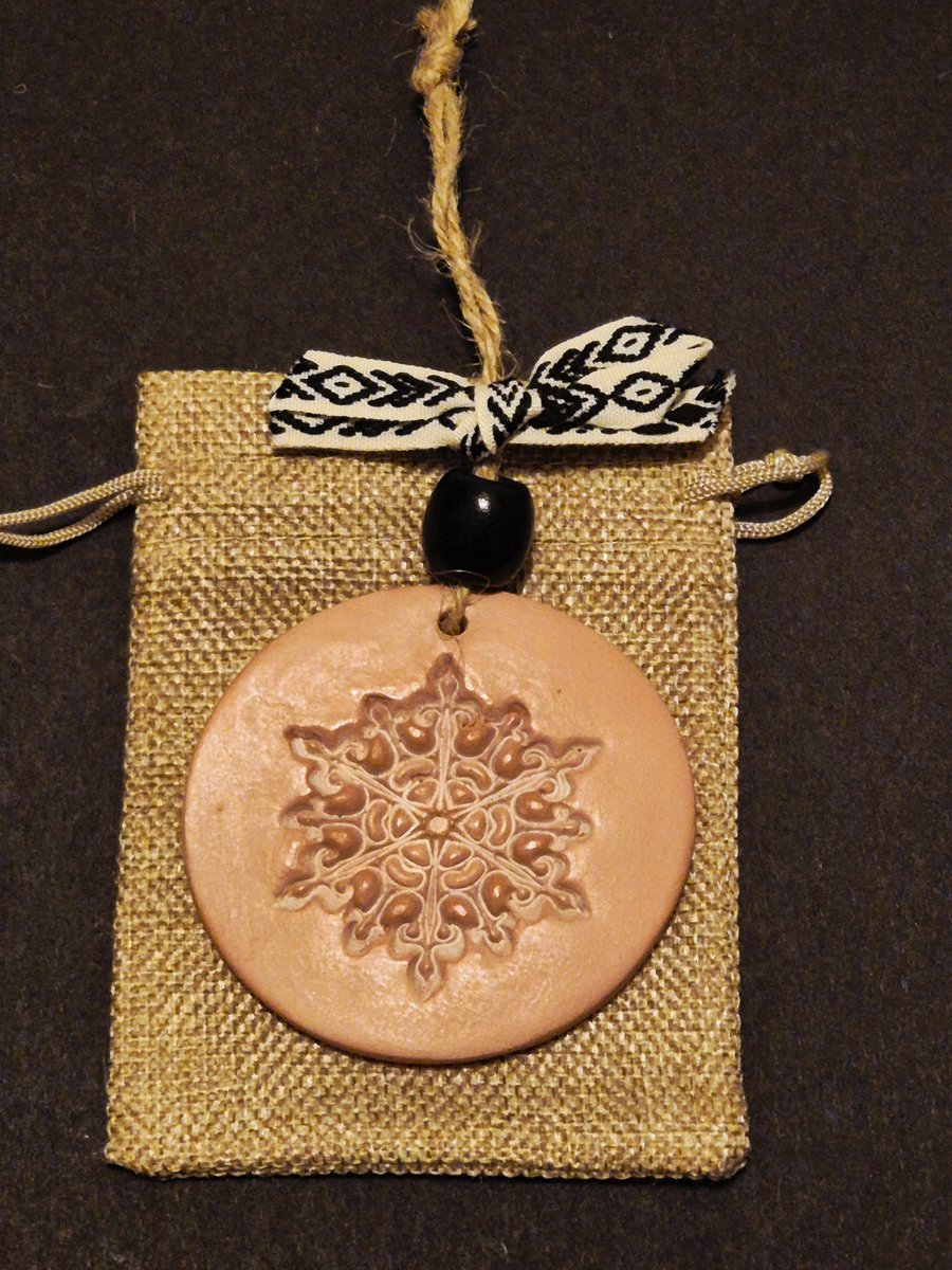 Airdry clay handmade diffuser terracotta with jute gift bag