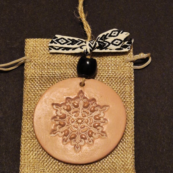 Airdry clay handmade diffuser terracotta with jute gift bag