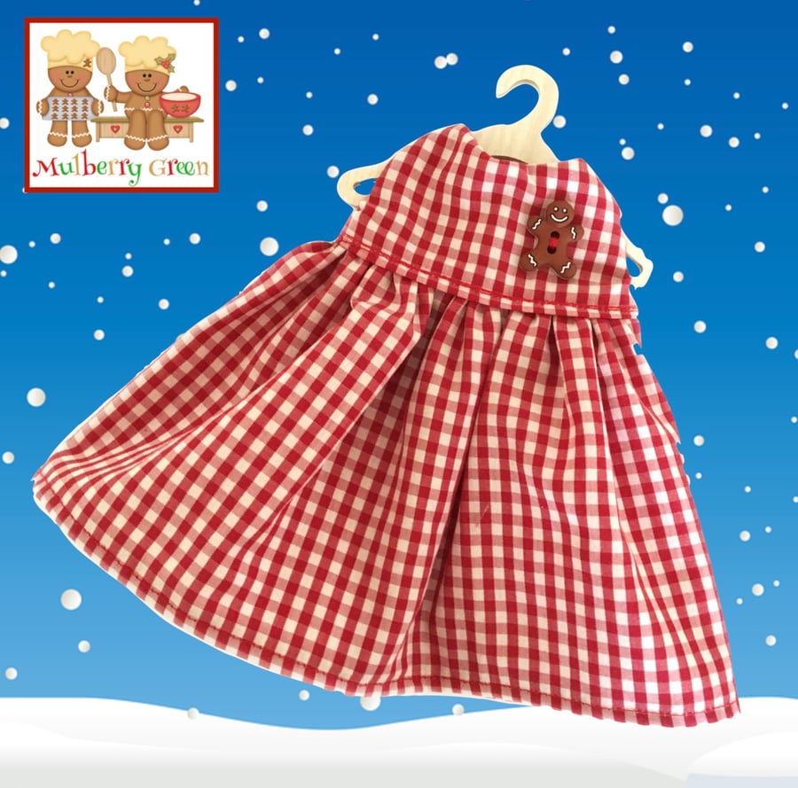 Reserved for Diane - Red Gingham and Gingerbread Dress