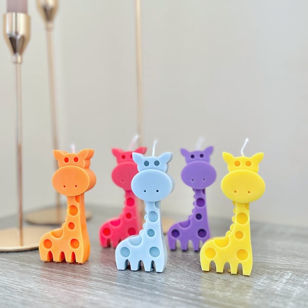 Colourful Giraffe Candle - Animal Gift - Birthday Cake Topper Candles