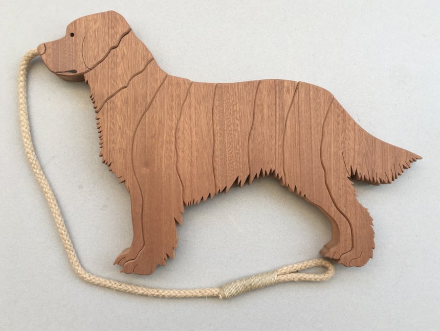 Golden Retriever Trivet in Sapele