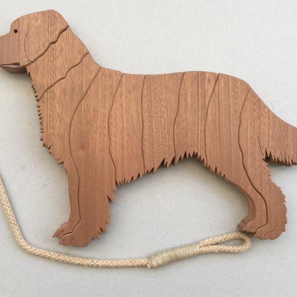 Golden Retriever Trivet in Sapele