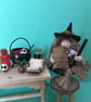 Tiny Cornish Witch Doll Decoration, Halloween Witch Core Ornament - Image 2