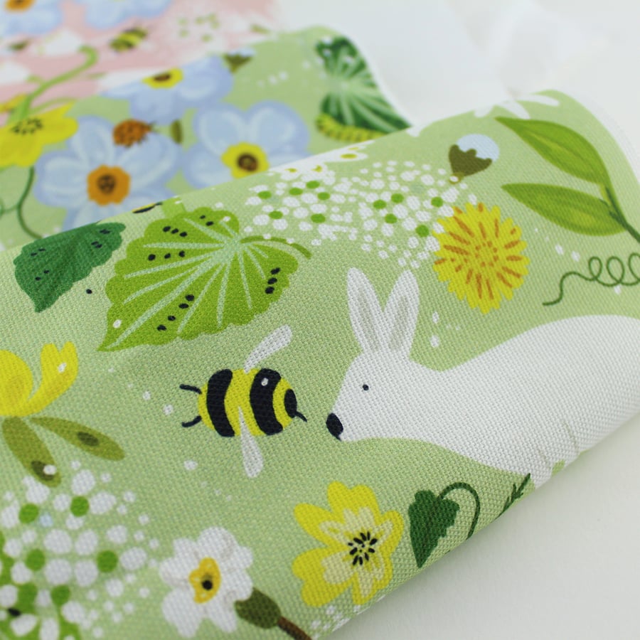 Bunnies Bears & Bees Fabric (by the metre)