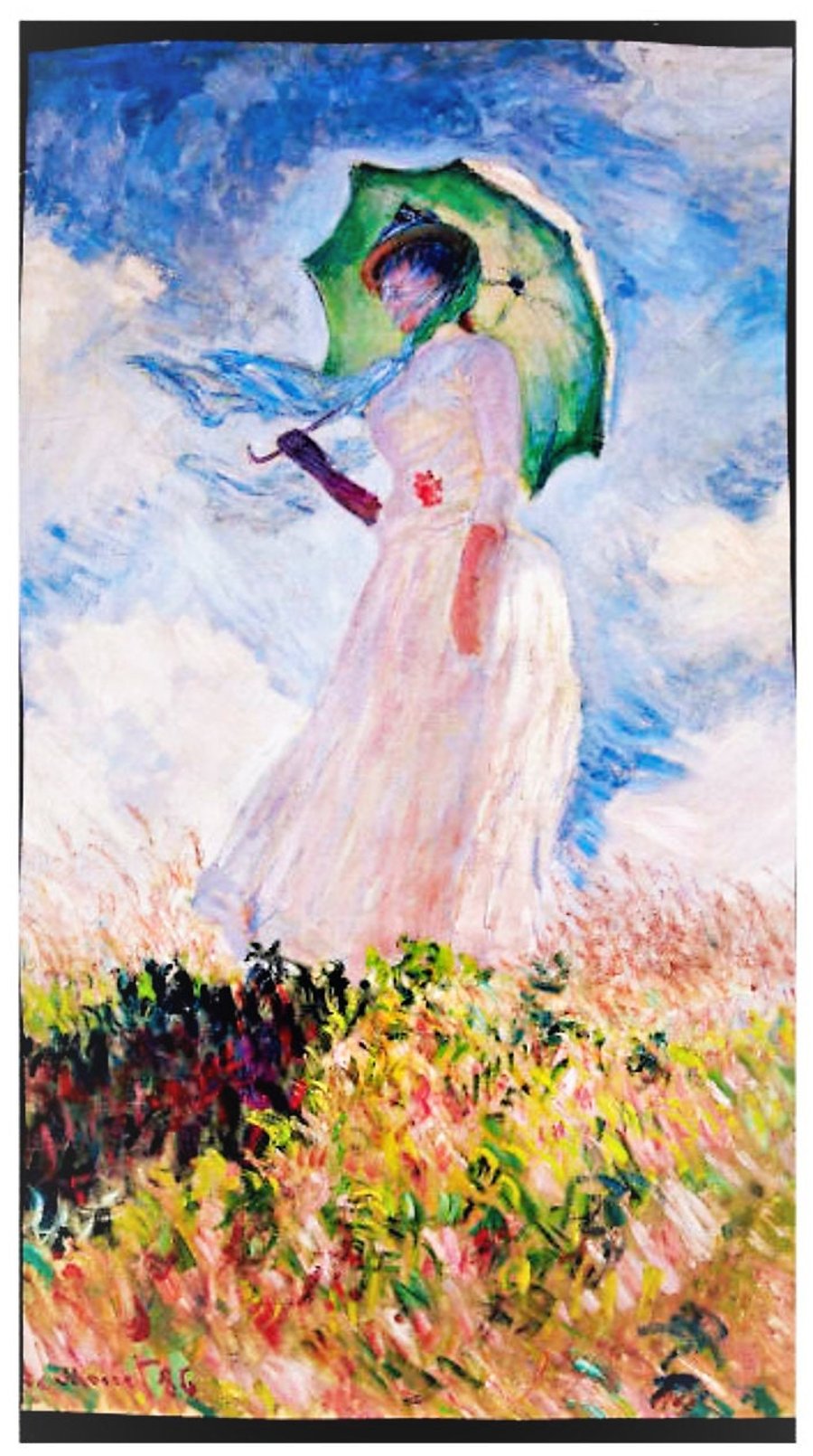 Kaufman Claude Monet Digital Prints Lady with a Parasol Panel Fabric 44" x 24"