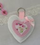 Personalised Felt Heart Keyrings, Handmade Mothers Day Gift, Mum Keyring