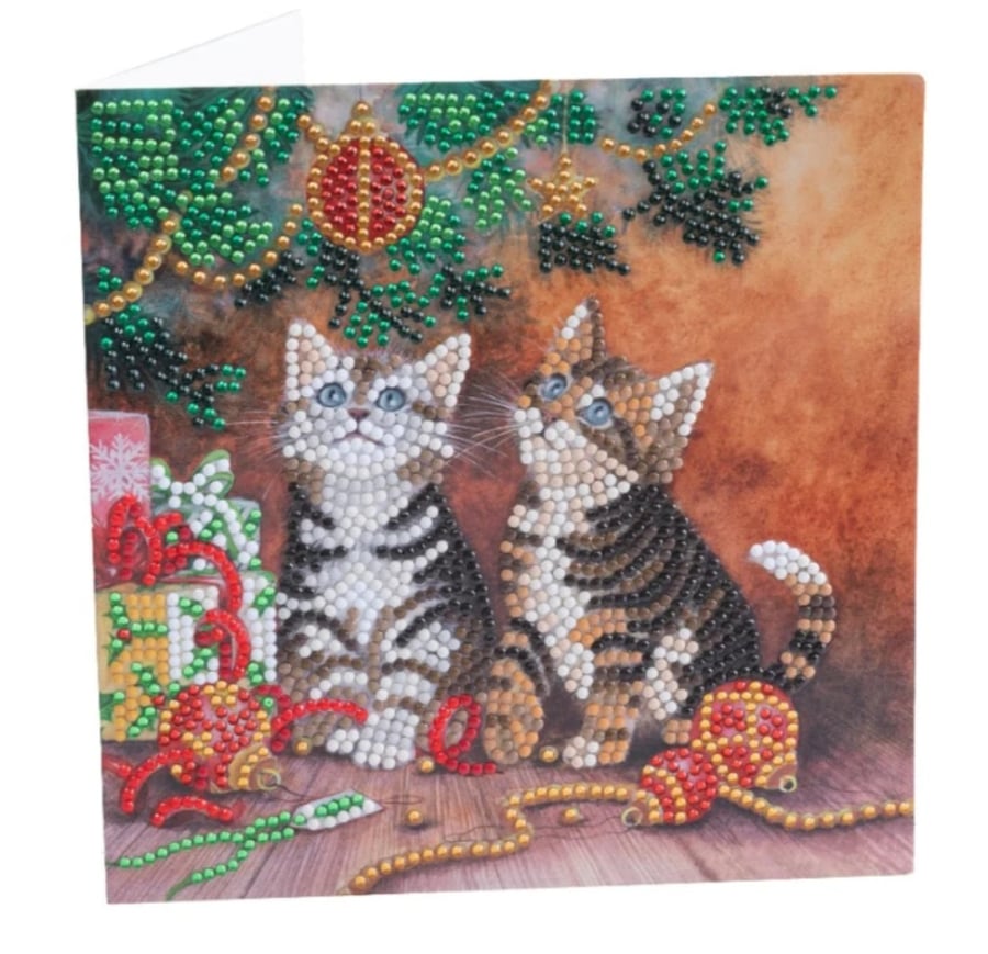 2 cats diamond painting card kit