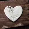 Winter Ceramic Heart Brooch