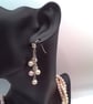 Pink and Cream 3 Strand Pearl Jewellery Set, Ladies Jewellery Set - Image 8