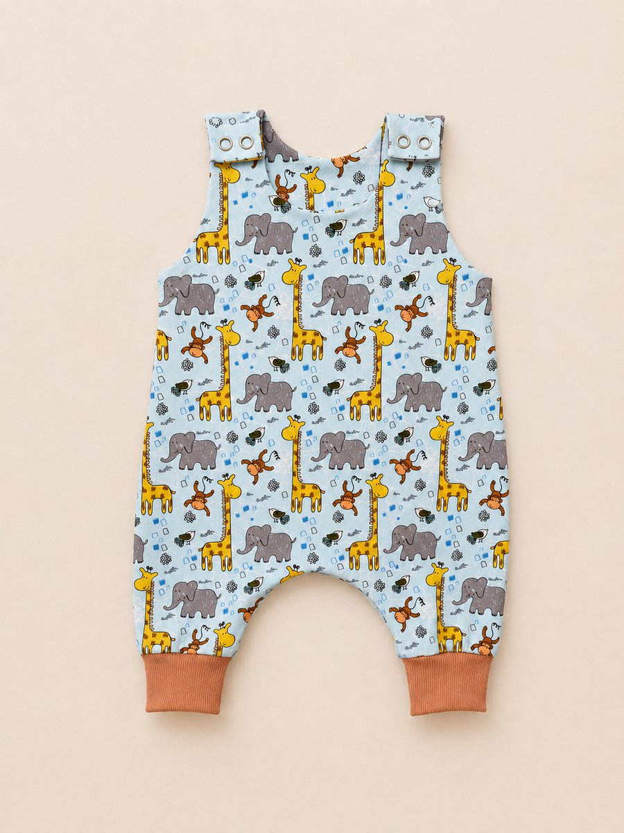 Handmade Baby Romper -Safari Animals