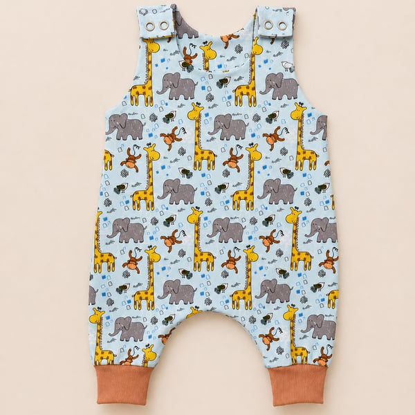 Handmade Baby Romper -Safari Animals
