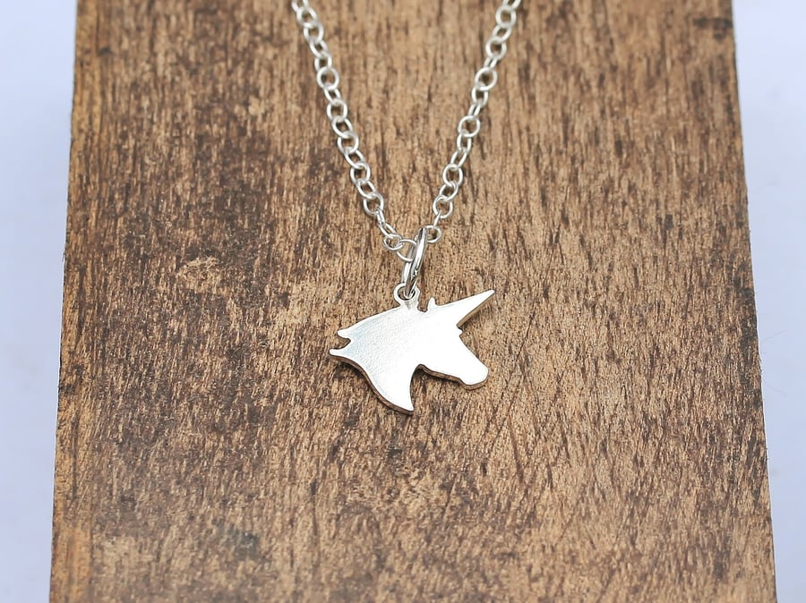 Silver Unicorn Necklace - Silver Unicorn Pendant - Handmade Unicorn Necklace