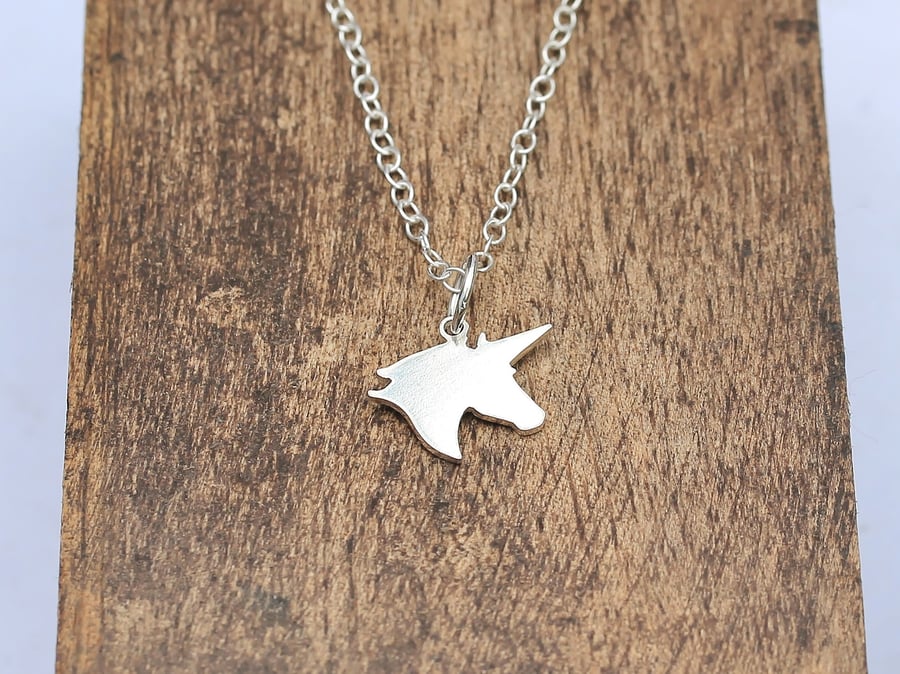 Silver Unicorn Necklace - Silver Unicorn Pendant - Handmade Unicorn Necklace
