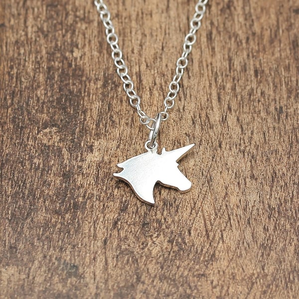 Silver Unicorn Necklace - Silver Unicorn Pendant - Handmade Unicorn Necklace