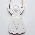 White Angel Christmas Decoration.Handmade Hanging Angel Ornament.Christmas Gift