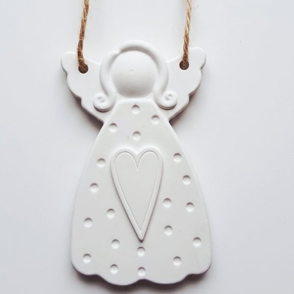 White Angel Christmas Decoration.Handmade Hanging Angel Ornament.Christmas Gift