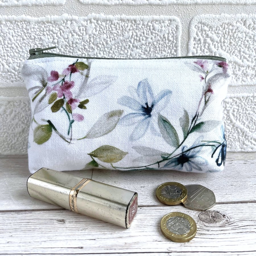 Large Purse, Coin Purse with Delicate Flowers