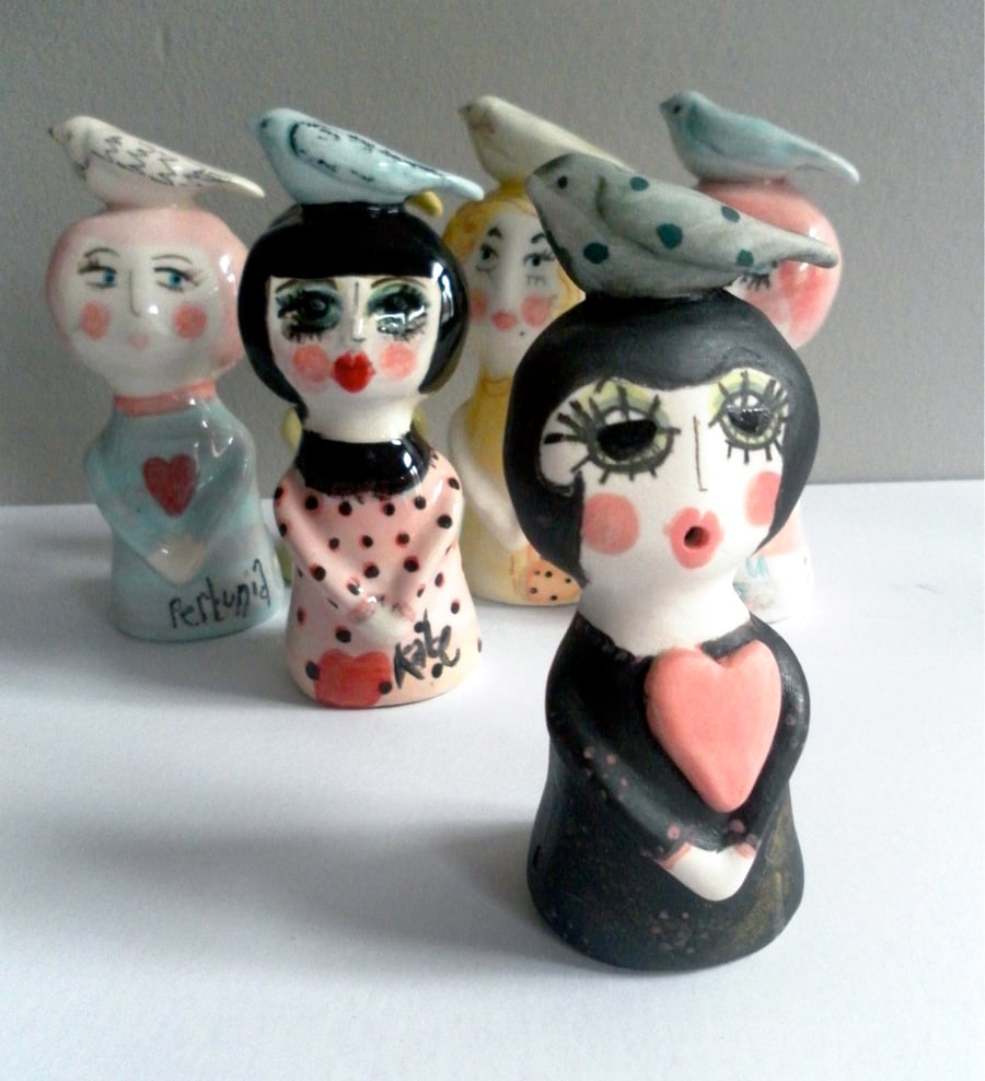 LITTLE LADY & BIRDIE Back dress and pink loveheart listing only