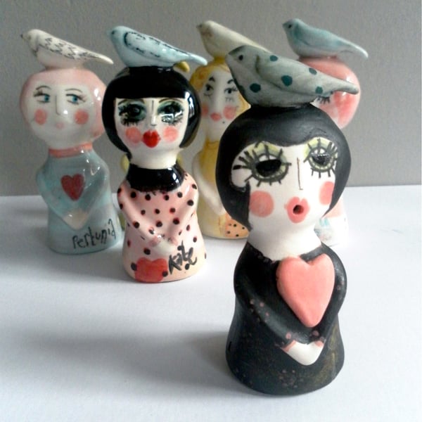 LITTLE LADY & BIRDIE Back dress and pink loveheart listing only