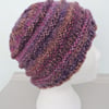 50% off SALE  Chunky Knit Beanie Hat for Adults Purple, Toffee and Magenta
