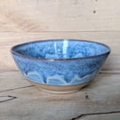 Wavy pale blue medium to large toasted bowl